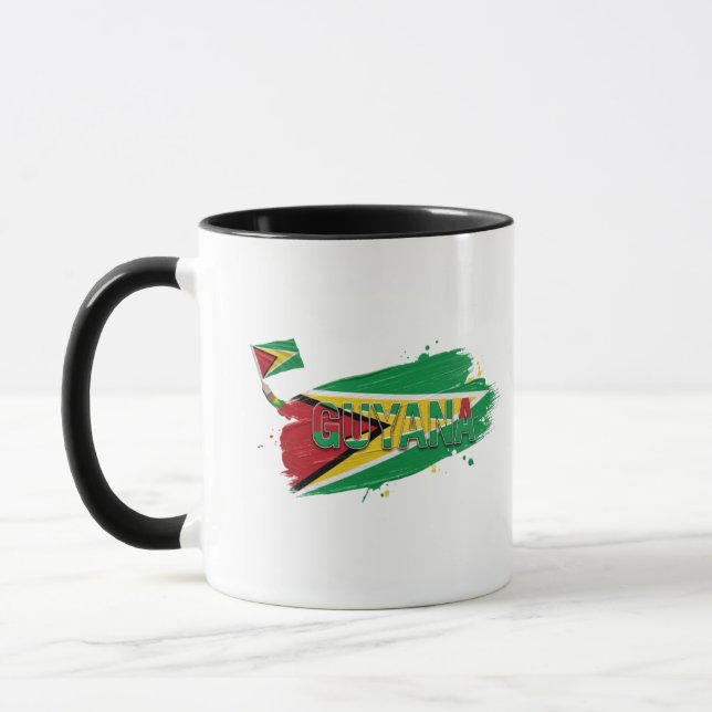 Guyana-Pinsel-Design | Karibischer Stolz Tasse (Links)