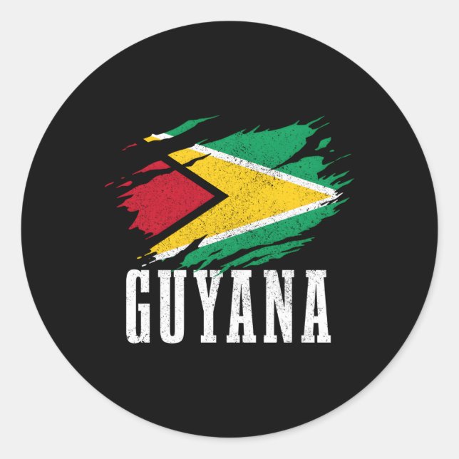Guyana Pride Guyanese Flag Roots Runder Aufkleber (Vorderseite)