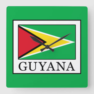 Guyana Quadratische Wanduhr