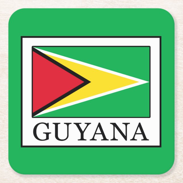 Guyana Rechteckiger Pappuntersetzer (Vorderseite)