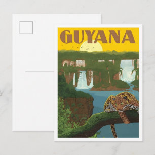 Guyana Reise in alter Zeit  Postkarte