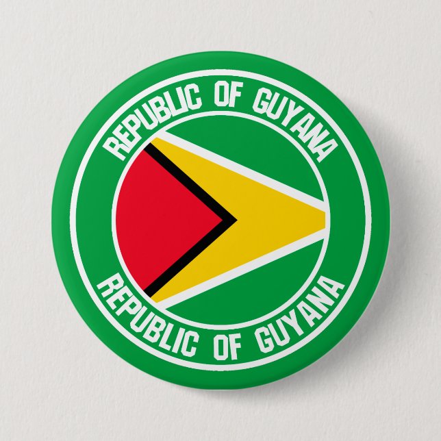 Guyana Round Emblem Button (Vorderseite)