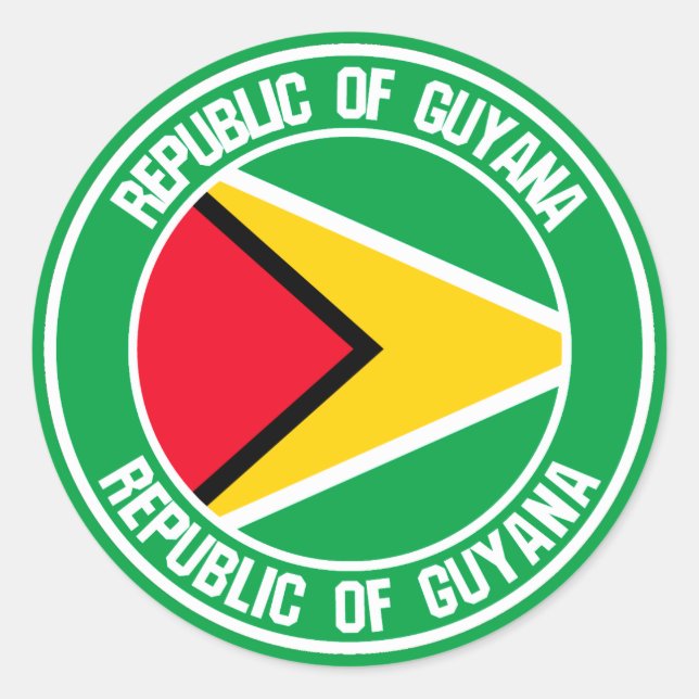 Guyana Round Emblem Runder Aufkleber (Vorderseite)