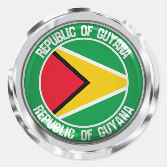 Guyana Round Emblem Runder Aufkleber (Vorderseite)
