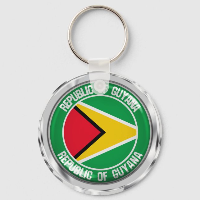 Guyana Round Emblem Schlüsselanhänger (Vorderseite)