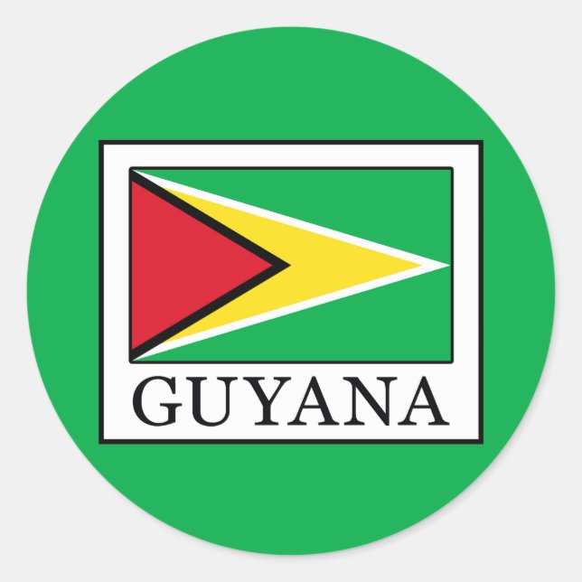Guyana Runder Aufkleber (Vorderseite)