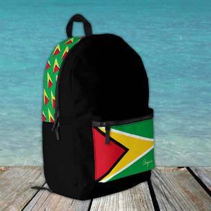 Guyana, schwarzer Rucksack, Guyana-Flagge / patrio Bedruckter Rucksack