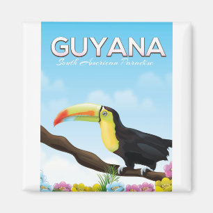 Guyana Südamerikanisches Paradies Reiseplakat Magnet