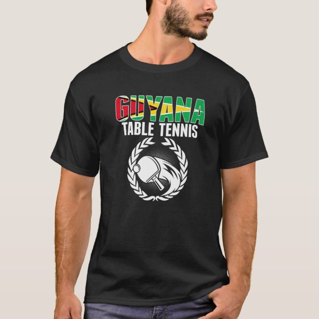 Guyana Table Tennis  Guyanese Ping Pong Team Suppo T-Shirt (Vorderseite)