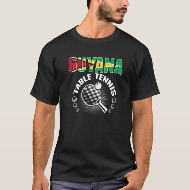 Guyana Table Tennis   Support Guyanese Ping Pong T T-Shirt (Vorderseite)