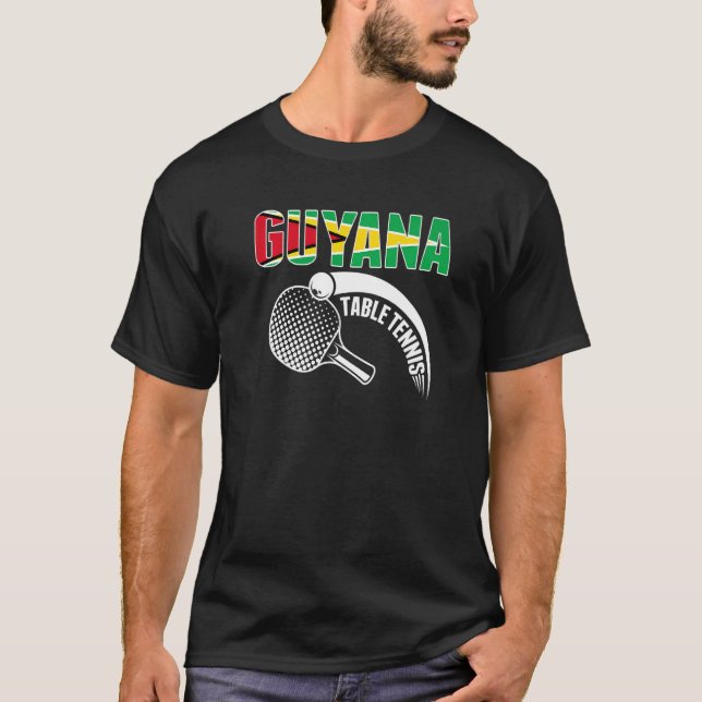 Guyana Table Tennis   Support Guyanese Ping Pong T T-Shirt (Vorderseite)