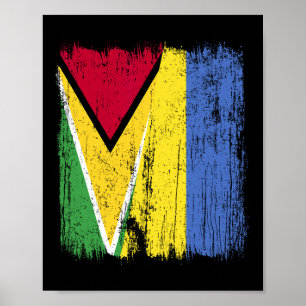 Guyana Ukraine Halbflagge Guyanesisches Ukrainisch Poster