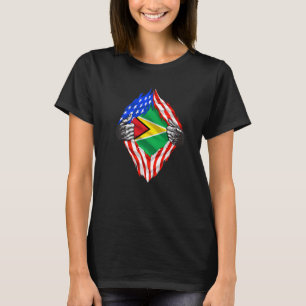 Guyana Wurzeln USA-Flagge Patriotisches Guyanese-E T-Shirt