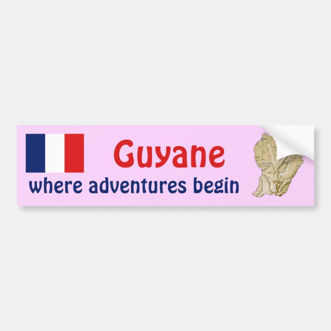 Guyane Flag and Map Autoaufkleber (Vorne)
