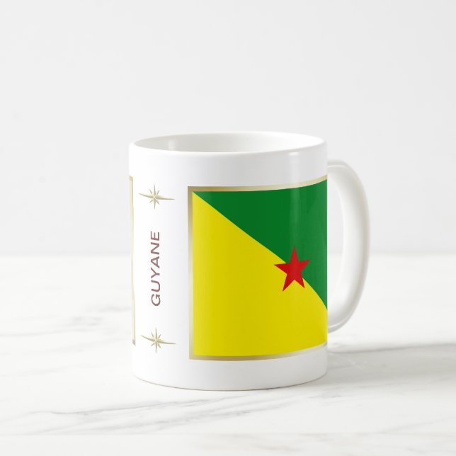 Guyane Flag + Karte Tasse (VorderseiteRechts)
