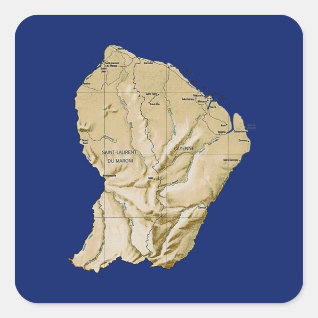 Guyane Map Sticker (Vorderseite)