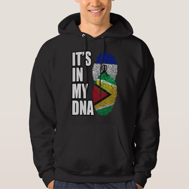 Guyanese And Basotho Mix DNA Heritage Flag Hoodie (Vorderseite)