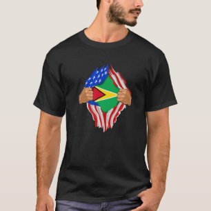 Guyanese Blut in mir Gift für die Flagge von Guy T-Shirt