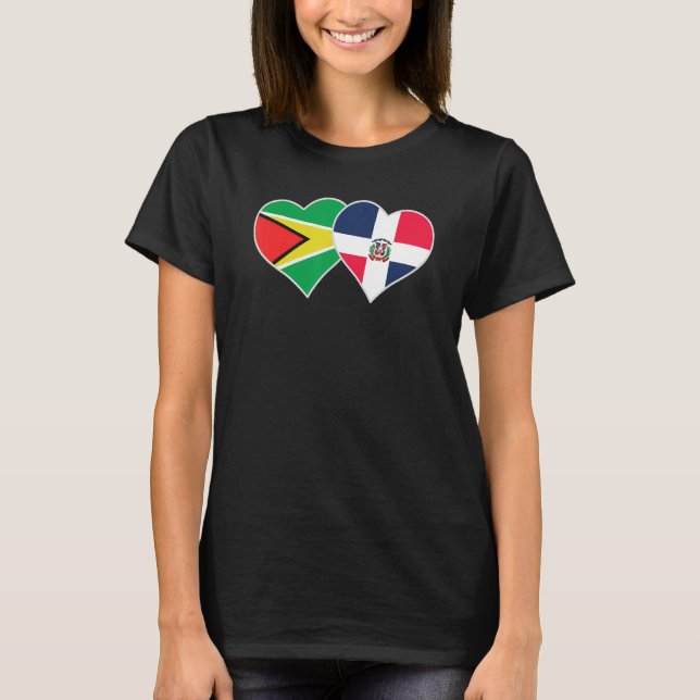 Guyanese Dominican Flag Heart Guyana Dominican Rep T-Shirt (Vorderseite)