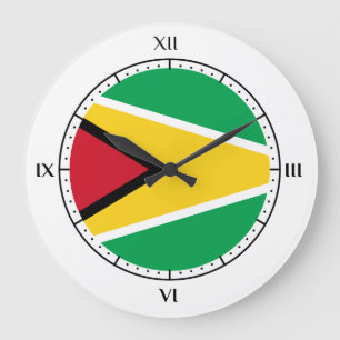 Guyanese Flag Große Wanduhr