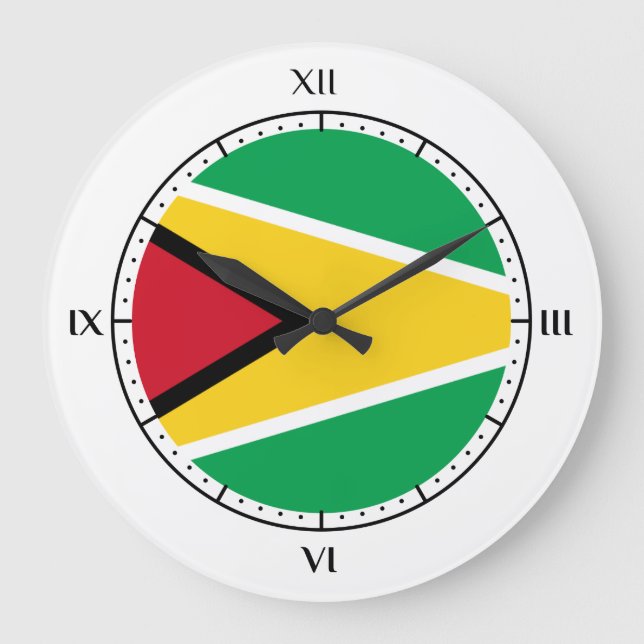 Guyanese Flag Große Wanduhr (Vorderseite)