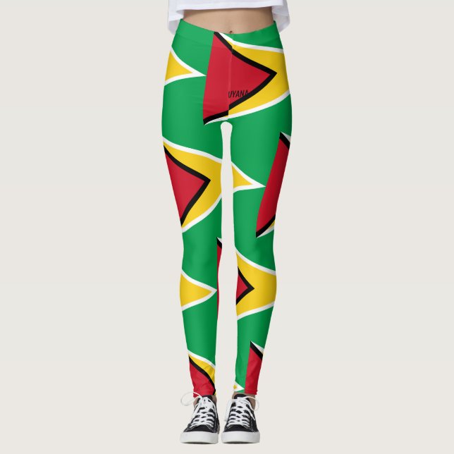 "Guyanese Glory: Flag-Inspired Custom Leggings" Leggings (Vorderseite)