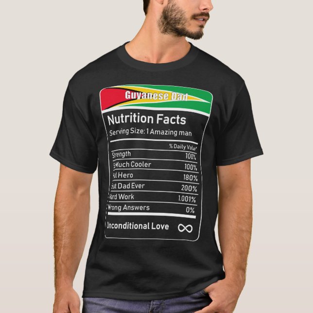 Guyanese Vater Nutrition Fakten Vatertag Geschenk  T-Shirt (Vorderseite)