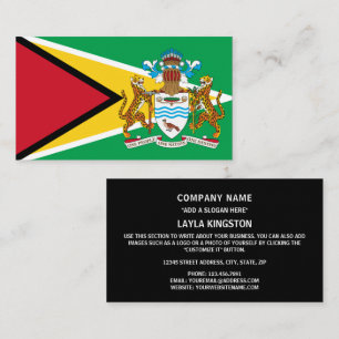 Guyanische Flagge und Wappen, Flagge von Guyana Visitenkarte