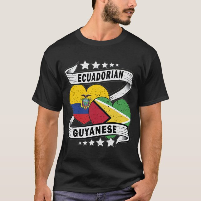 guyanische und ecuadorianische Flagge T-Shirt (Vorderseite)
