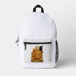 Guys Am I Cooked? Funny Cat Meme Panic Reaction Bedruckter Rucksack