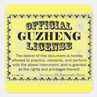 Guzheng License Square Aufkleber