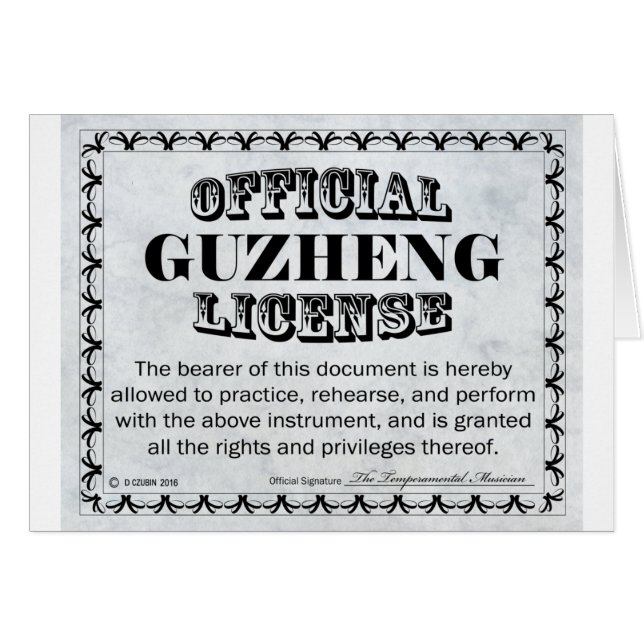 Guzheng-Lizenz (Vorderseite (Horizontal))