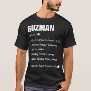 Guzman Name Definition Retro Family Funny  T-Shirt
