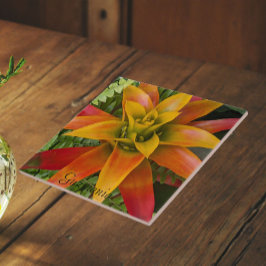 Guzmania Bromelien-Pflanze Floral Fliese