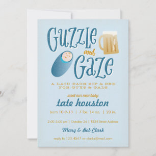 Guzzle and Gaze Baby Shower Einladung