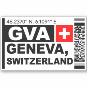 GVA Genf Boarding Pass - Schweiz Reise Aufkleber