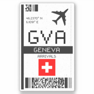 GVA Genfer Boarding Pass - Schweiz Reisen Aufkleber