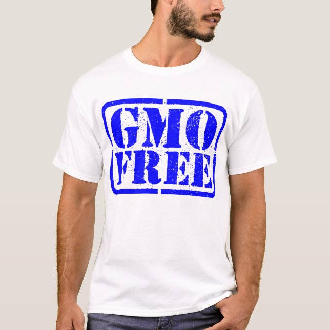 GVO frei - Blau T-Shirt (Vorderseite)