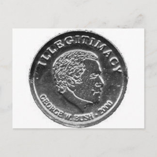 GW BUSH SILVER STOLEN WAHLMÜNZEN POST CARD POSTKARTE