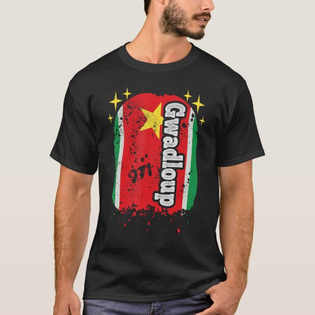 Gwadloup 971 Guadeloupe Gwada Flag  Idea T-Shirt (Vorderseite)