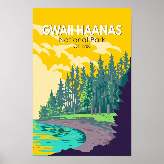 Gwaii Haanas Nationalpark Kanada Reisen Vintag Poster (Vorne)