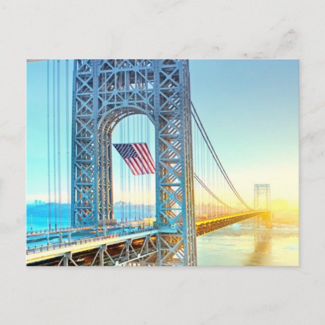 GWB verbindet Fort Lee NJ und Manhattan NYPlus Postkarte (Vorderseite)