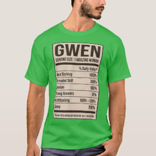 Gwen Nutrition Fakten Name Nickname Alias Titel Fr T-Shirt