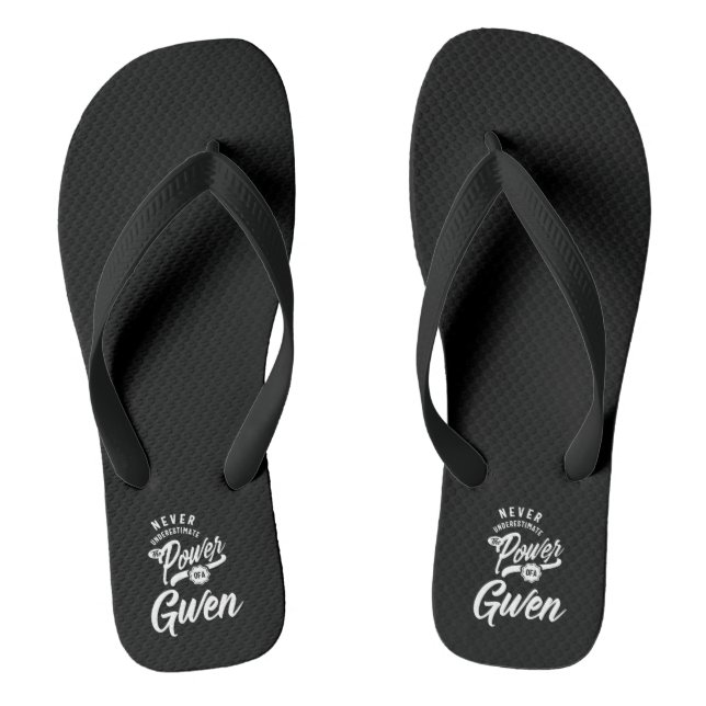 Gwen Personalisiert Name Birthday Gift Flip Flops (Fußbett)