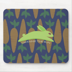 Gwennie The Bun Carrot Night Mousepad