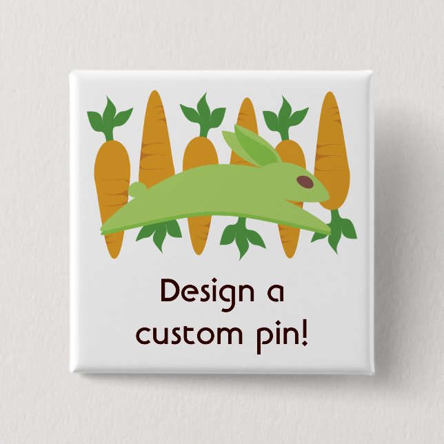 Gwennie The Bun: Gwen mit Karotten Button (Vorderseite)