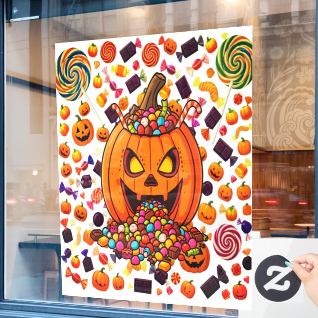 Gwer Pumpkin Halloween Stickers (Café-Fenster)