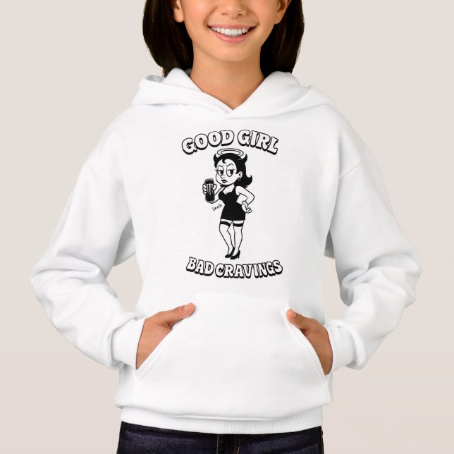 Gwosts Kid's "Good Girl Bad Cravings" Hoodie (Vorderseite)