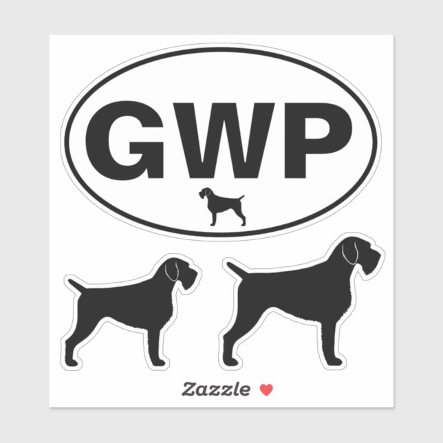 GWP German Drahthaar Pointer Vinyl Sticker Set (Blatt)
