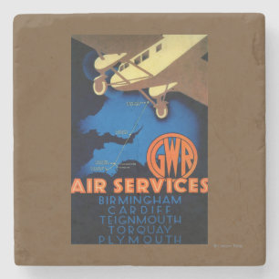 GWR Air Services Vintage Poster Europa Steinuntersetzer